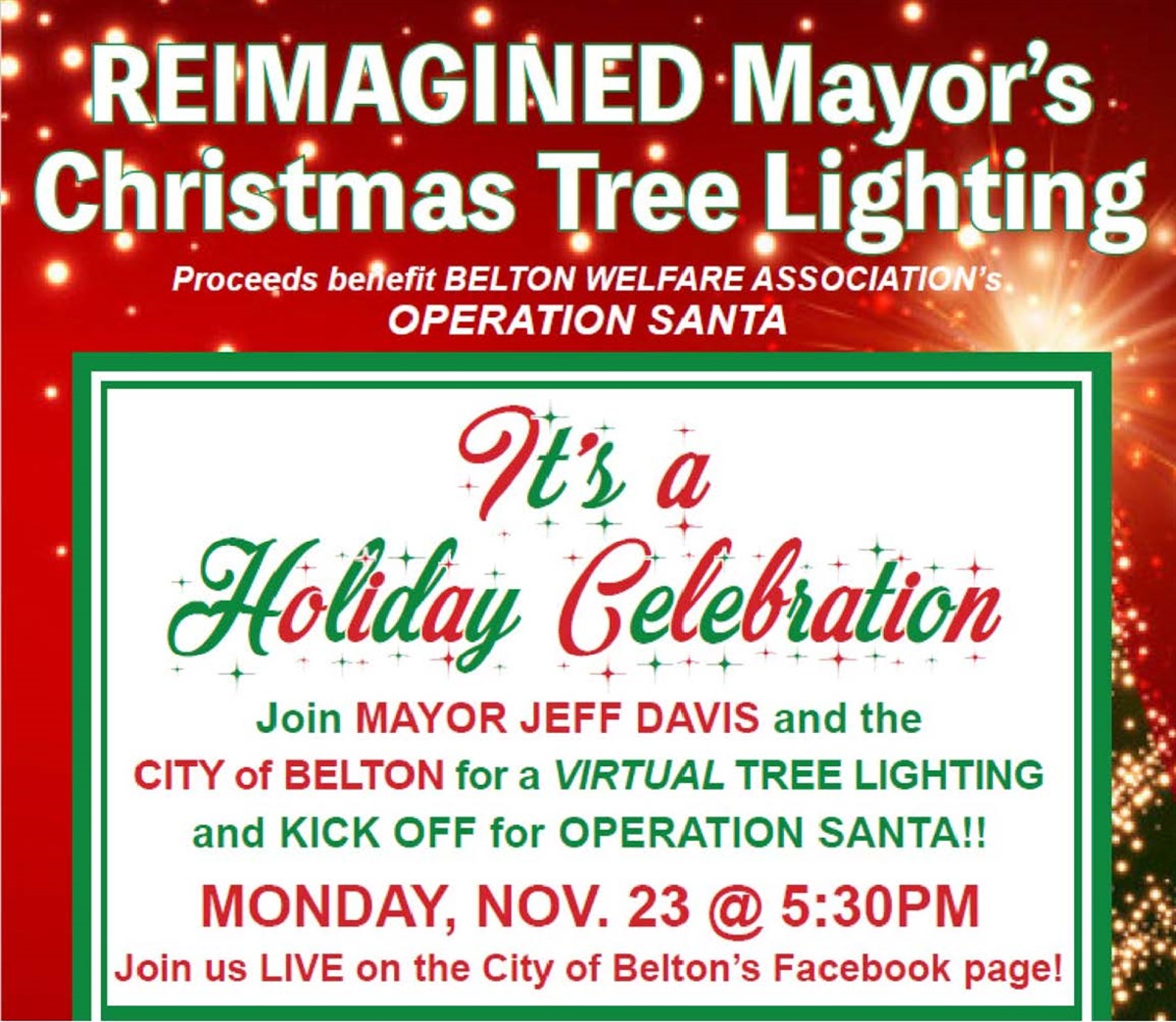 Mayor's Christmas Tree Lighting Virtual Event City of Belton